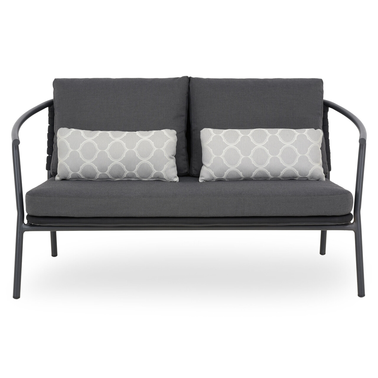 Canapea pentru gradina/terasa Castelli, 141x68x74 cm, aluminiu/poliester, gri - imagine 3